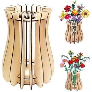 Holzvasen Für Lego Blumen,Vase Für Lego Blumen,Vasen Holz Für Lego Rosen