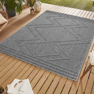Outdoor Teppich Teppiche im skandinavischen Stil Küche Balkon Terrasse Garten Picknick , Größe : 240 x 340 cm , Farbe : Grau-4 - Grau
