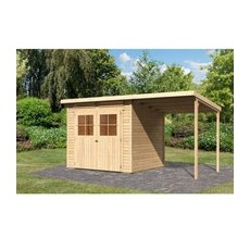 Karibu Holz-Gartenhaus Egersund Natur Pultdach Unbehandelt 238 cm x 213 cm