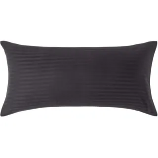 Homescapes Kissenbezug Damast 40 x 80 cm Schwarz