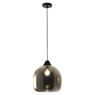 Maia Pendelleuchte aus Metall und mundgeblasenem Glas in Rauchglasoptik, Ø 310 mm, E27, 60 W, IP20 - Modernes Design für die Innenbeleuchtung - Grau