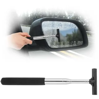 COMNICO Professioneller Fensterabzieher Auto, Einziehbarer Auto Seitenspiegel Wischer mit 98 cm Teleskop-Langstangengriff Duschabzieher für alle Fahrzeuge Regnerisches Nebliges Wetter (Schwarz)
