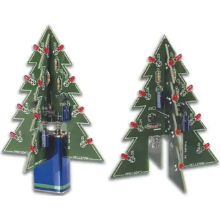 WHADDA Lötbausatz DIY, 3D-Weihnachtsbaum, 16 blinkende rote LEDs, ab 9 Jahren