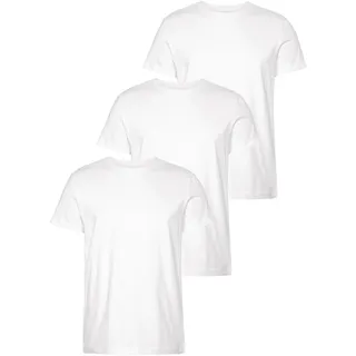 AJC T-Shirt 3er-Pack, lockere Passform, Basic-Stil, weiß