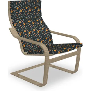 ABAKUHAUS Mandarine Poäng Sessel Polster, Zitrusfrüchte Branchen, Sitzkissen mit Stuhlkissen mit Hakenschlaufe und Reißverschluss, Dark Night Blau Marigold - Blau