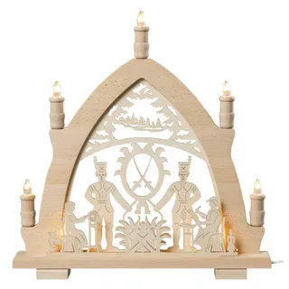 Lichterspitze Bergleute 7-flammig elektrisch beleuchtet BxHxT 41x43x6cm NEU