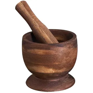 HOME DECO FACTORY Mörser und Stößel Akazie Ergonomisch Braun | Akazienholz, Mörser und Stößel, ergonomisches Utensil, Hacken und Zerstoßen, Gewürze und Kräuter, Küche, Braun