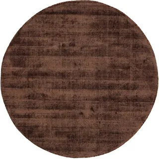 carpetfine Ava Viskoseteppich Teppich Ø 80 cm 13 mm Dunkelbraun
