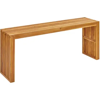 BELIANI Gartentisch Hellbraun Akazienholz Rechteckig 150x35 cm für 4 Personen Rustikal Outdoor Terrasse Außenbereich Garten Ausstattung Holztisch - Hellbraun