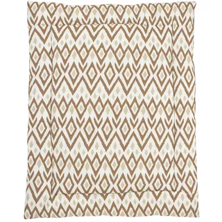 MEYCO Baby Ikat Laufgittereinlage (Doppelseitiges Design, maschinenwaschbar, trocknergeeignet, Bezug aus 100% Baumwolle, Wattierung aus 100% Polyester, Größe: 80 x 100 cm), Sand/Toffee