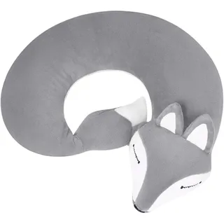 Nackenkissen Fuchs Form Nackenstützkissen Memoryfoam Nackenhörnchen Hochwertig Softplüsch Nackenpolster Waschbar Travel Neck Pillow Weich Nackenstütze Ergonomisch Reisekissen Reise Flugzeug Haus Büro