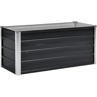 vidaXL Garten-Hochbeet Anthrazit 100/40/45 Cm Verzinkter Stahl , Metall , Rechteckig , 100x45x40 cm , Gartenzubehör, Hochbeete