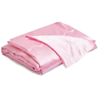YASMENG Satin Decke 150x200 Rosa - Kühlende Seidige Sommerdecke, Leicht, Weich, Luxus, Glatt, Glänzend - Tagesdecke Kuscheldecke für Bett, Sofa, Couch, Schlafzimmer, Büro, Reisen