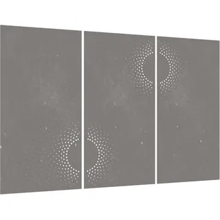 vidaXL 3-tlg. Garten-Wanddeko 105x55 cm Cortenstahl Sonnen-Design - Braun