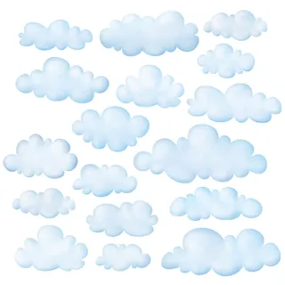 DECOWALL DS-8030 Wolken im Himmel Wandtattoo Wandsticker Wandaufkleber Wanddeko für Wohnzimmer Schlafzimmer Kinderzimmer (Klein)
