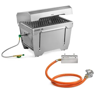 BURNHARD® Gasflaschen Adapter für Gasgrill JONES Jr., Kit für 5 | 8 und 11 kg , inkl. 1.5 bar Druckminderer und Adapter