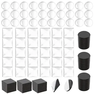 UYUYong 120 Stück Fotomagnete Selbst Gestalten Glas Magnete Selbstklebend Kühlschrankmagnet Foto Transparent Rund Quadrat Glasnuggets Klar Quadrat Runde Scheibe Magnete für DIY Kühlschrank Wand
