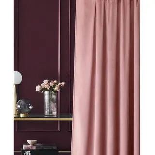 ROOM99 Samtvorhang Vorhang mit Kräuselband Charmy 140 x 280 cm Breite x Höhe Schiebegardinen Curtain Wohnzimmer Schlafzimmer Samt Velours Rosa, 1 Stück