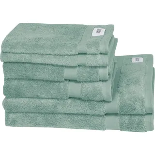 Schöner Wohnen Frottierset , Grün, Mintgrün, Pastellgrün, Salbeigrün , Textil , 6-teilig , Uni , Oeko-Tex® Standard 100 , saugfähig, Aufhängeschlaufe, angenehm weich, hochwertige Qualität, schnelltrocknend , Heimtextilien, Badtextilien, Handtuchsets