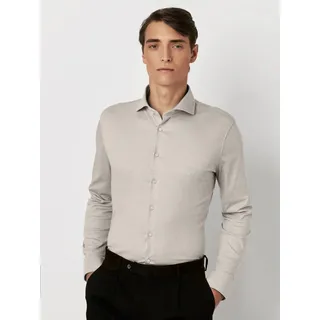 Langarmhemd DESOTO "Jerseyhemd Essential Hai langarm", Herren, Gr. 48, N-Gr, light sonte piqué, Jersey, Obermaterial: 100% Baumwolle, unifarben, klassisch normal, Rundhals, eingesetzt,Ärmel mit Ärmelschlitz 1-Knopf-Manschette mit Schlitz, Hemden Langarmhemd, Flexibler Stretch