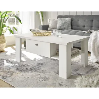 Home Affaire Couchtisch HOME AFFAIRE "RAVENNA", weiß (pinie weiß dekor), B:107cm H:45cm T:67cm, Tische, Couchtisch, im zeitlosen Landhausstil, Breite 107 cm, Griffe aus Metall