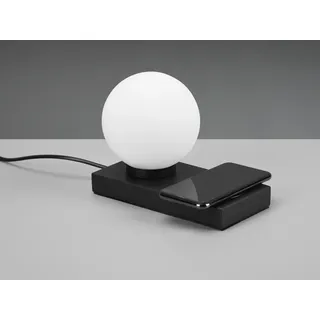 LED Tischlampe Nachttischlampe Fensterbank Lampenschirm Glas Kugel Weiß 12cm - Schwarz