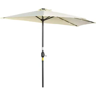 Outsunny Halbrunder Sonnenschirm 270 x 135 cm Beige