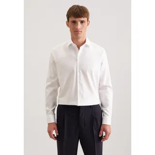 Businesshemd SEIDENSTICKER "Schwarze Rose", Herren, Gr. M (39), normale Ärmellängen, weiß, 100% Baumwolle, unifarben, skinny fit, 2-Knopf-Manschette, Hemden Businesshemd, X-Slim 1/1 Kentkragen Uni
