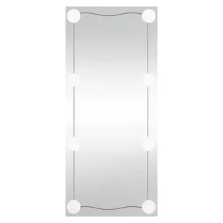 vidaXL Wandspiegel mit LED-Leuchten 50x100 cm Glas Rechteckig - Silber