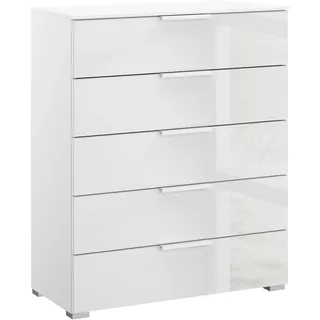 Rauch Kommode SKAT MERIDIAN 80 x 100 x 42 cm Alpinweiß / Glas Kristallweiß