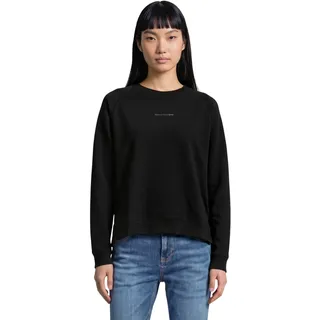 Sweatshirt MARC O'POLO DENIM, Damen, Gr. S, schwarz, Sweatware, Obermaterial: 100% Baumwolle, Rundhals, Sweatshirts Sweatshirt, Im modernen O-Shape, locker geschnitten und Raglanärmeln