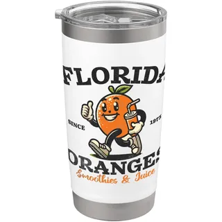Florida Oranges Smoothies & Juice Vintage Maskottchen 70er Jahre Retro Doppelwandiger Edelstahl-Thermobecher