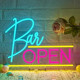 ineonlife Open Neon Schild Rosa Blau LED Neon Light für Business Light Up Sign für Bar, Salon, Store, Cafe, Shop, Club, Open Sign für Wanddekoration