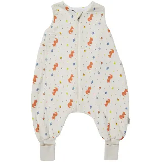 Sterntaler Schlafsack mit Beinen 80/86 Fuchs Filou - Musselin, Feinfrottee-Futter - Beinstulpen - Zwei-Wege-Reißverschluss für einfaches Wickeln - 1,00 TOG - Unisex Baby Kleinkind, lichtgrau