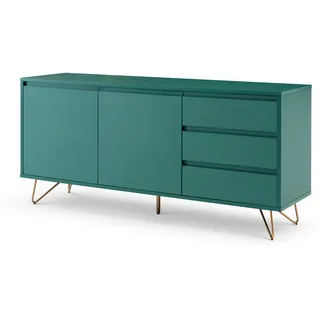 SalesFever Sideboard mit 2 Türen und 3 Schubladen Blau|Grau|Grün|Weiß