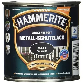 Hammerite Metall-Schutzlack Schwarz matt 0,25 l