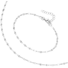 Bild von Schmuckset 2-teiliges Set Collier und Armband mit kleinen Plättchen, 925 Ketten Silber Damen