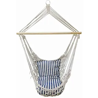 Garden Pleasure Hängesessel GRENADA weiß, Blau, Naturbelassen