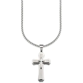 Bruno Banani Kette mit Anhänger Kreuz Venezianerkette Silber