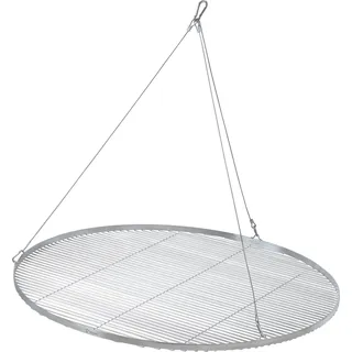 BBQ-Toro Edelstahl Grillrost Rund Ø 100 cm, BBQ Grillgitter mit Seilaufhängung, Hängegrill Rost - Silber