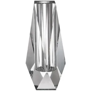 DONOUCLS Kristallvase (Höhe 16cm), Kristall Blume Knospe Vasen, Vielseitig für Blumensträuße, Tisch- & Regal-Deko, Stilvolles Geschenk (Hochzeit/Jubiläum), in Klar, Facettiert