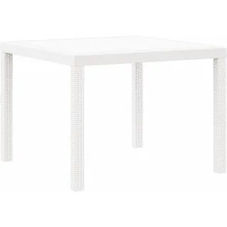 vidaXL Gartentisch Weiß 100 x 100 x 73 cm Poly-Rattan - Weiß