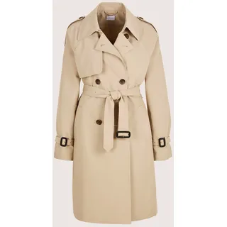 Trenchcoat MADELEINE "Trenchcoat Eleganter gefütterter Zweireiher", Damen, Gr. 40, beige (berber), Obermaterial: 80% Polyester PES. 20% Viskose CV., Modern, Mäntel Trenchcoat, Trench Longform