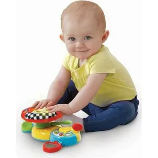 VTech Tut Tut Trolley-Lenkrad, Trolley-Spielzeug mit Befestigungsgurten, Fahrsimulator (80-192522) VTECH Altersbereich: +6 Monate
