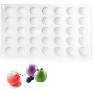 Pralinenform Silikonform Schokoladenform Kugelform, Pralinen Hohlkörper | Mini Halbkugelform Silikon Kugelform 35 Löcher Ø 2cm, Silikon Halbkugelform Silikonform Kugel Schokoladenform für DIY