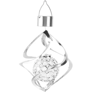LEDMOMO Solar Wind Chimes Licht, Rotierenden Bunten Farbwechsel im Freien Wasserdichte Lampe LED Windspiel, Garten Rasen Balkon Veranda Fenster dekoratives Licht (Silber)
