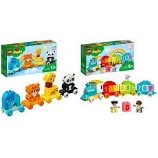 LEGO 10955 DUPLO Mein erster Tierzug mit Spielzeug-Tieren, ab 1,5 Jahren & 10954 DUPLO Zahlenzug - Zählen Lernen, Zug Spielzeug, Lernspielzeug für Kinder ab 1, 5 Jahren, Baby Spielzeug