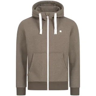 DEPROC Active Kapuzensweatshirt »FinnCMYK II MEN«, weiche Fleecejacke mit Kängurutasche, braun