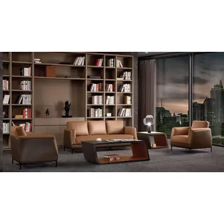 Moderne Sofagarnitur Couch Sofa Garnituren Gruppe 311 Sitzer Sofas Neu Ledersofa - Braun