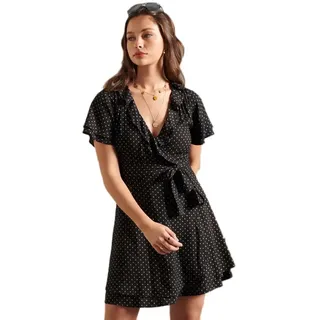 Superdry Summer Wrap Kleid - Black 70S Geo - M